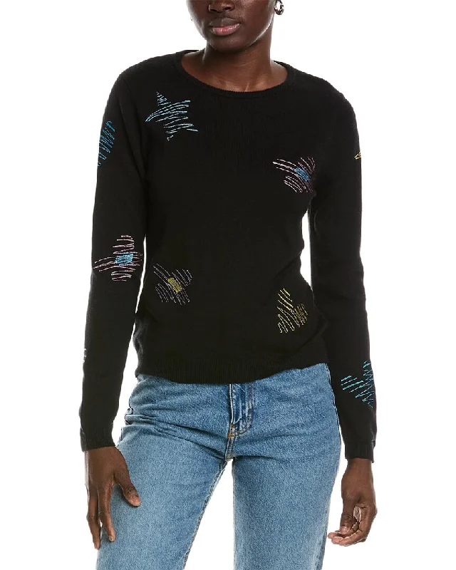 Women's Sweater with Retro Design-WISPR Sketch Embroidered Silk-Blend Sweater