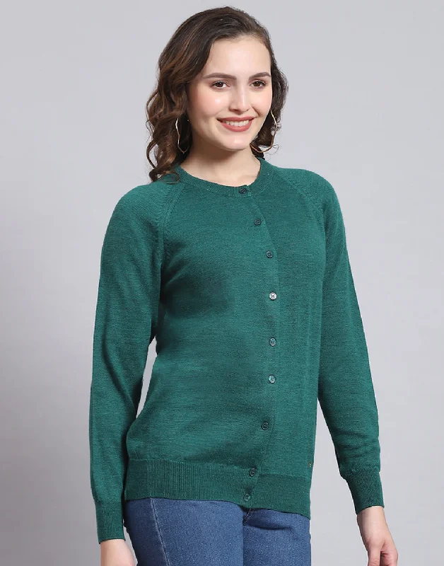 Women's Sweater with Stylish Fur Collar-Women Teal Blue Solid Round Neck Full Sleeve Sweater Women's Sweater with Stylish Fur Collar-Women Teal Blue Solid Round Neck Full Sleeve Sweater