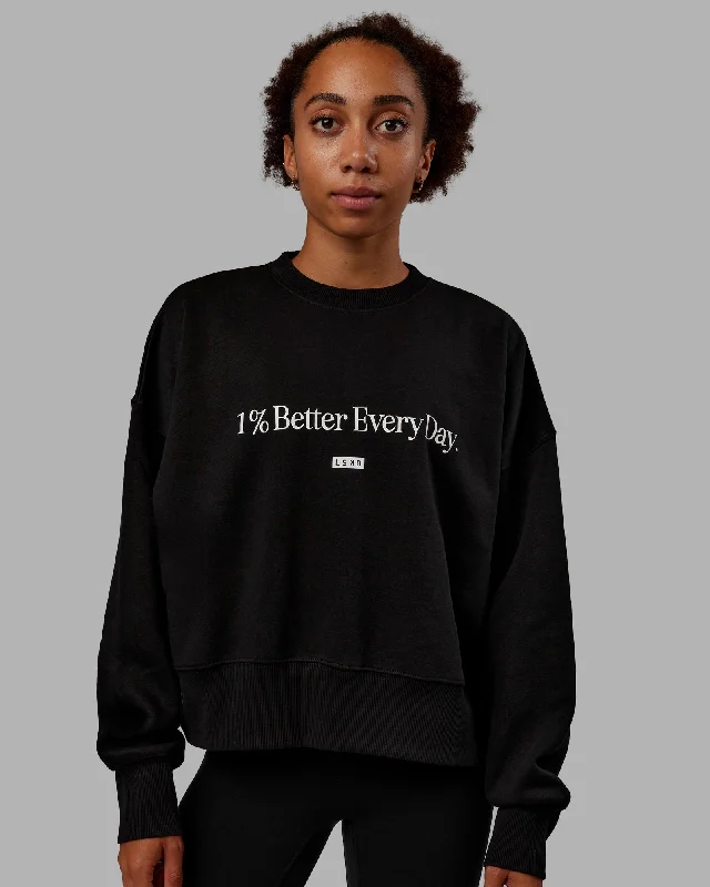 Women's Hoodies with Simple Designs -1% Better Heavyweight Sweater - Black-White
