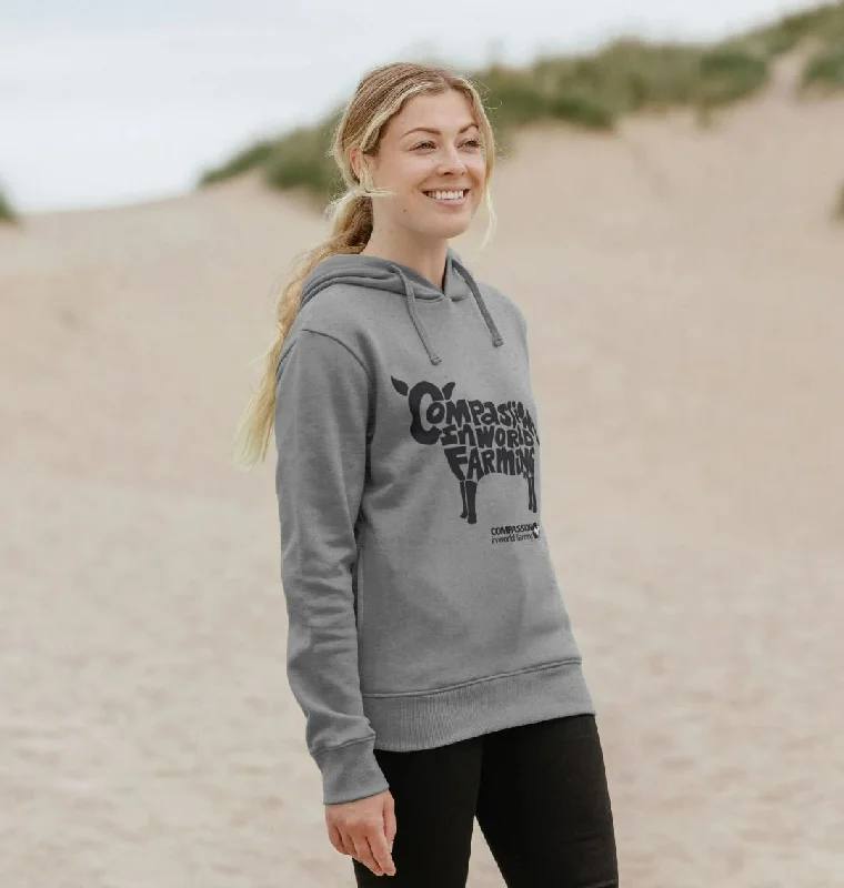 Women's Hoodies with Animal Print -Women's Compassion Cow Hoodie
