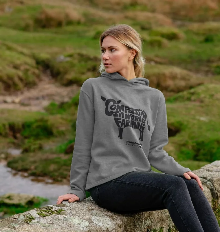 Women's Hoodies for Cozy Nights Out -Women's Compassion Cow Relaxed Fit Hoodie