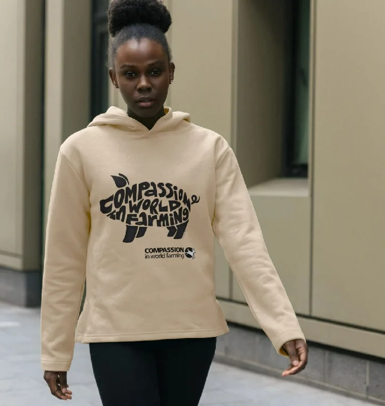 Women's Casual Hoodies for Everyday Wear -Women's Compassion Pig Relaxed Fit Hoodie