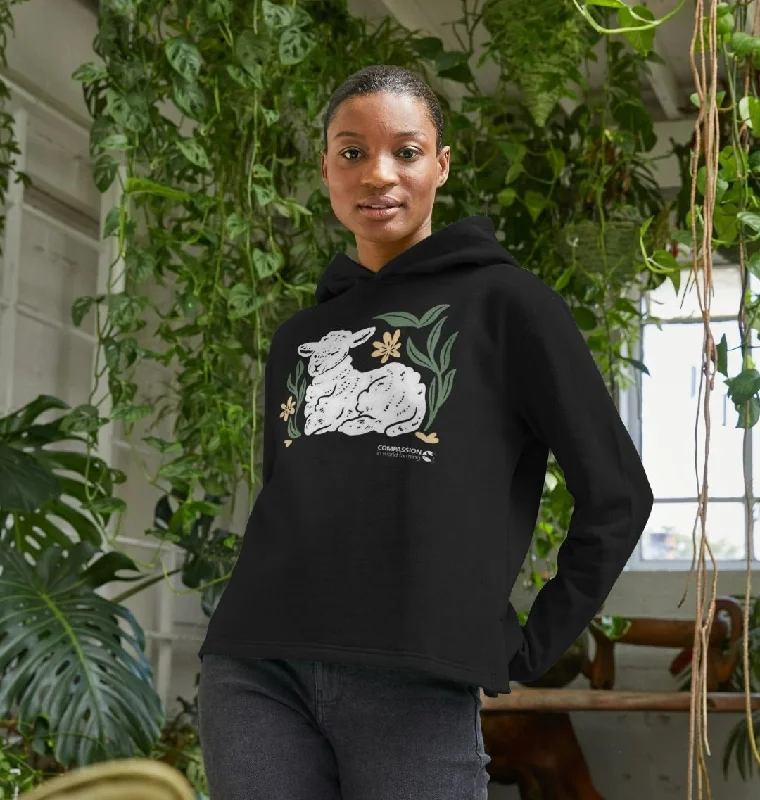 Women's Hoodies with Slogan Prints -Women's Lamb Relaxed Fit Hoodie