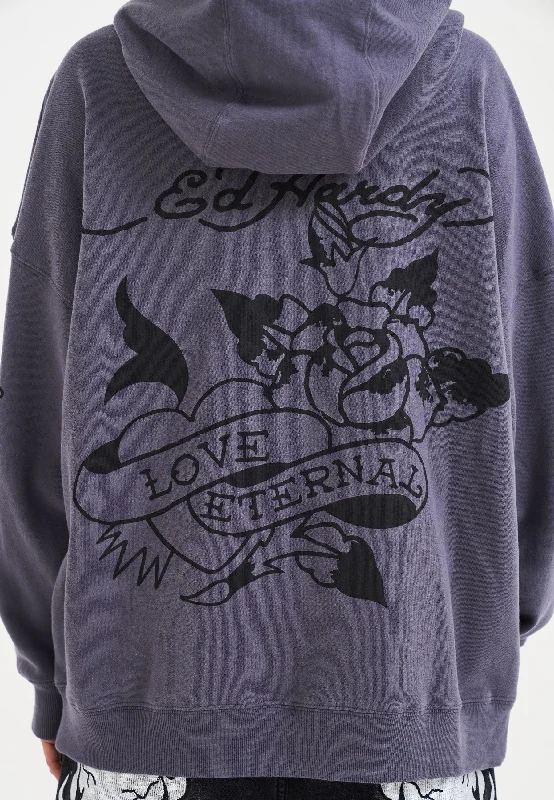 Women's Hoodies for Easy Everyday Wear -Womens Love Eternal Graphic Relaxed Hoodie - Grey Women's Hoodies for Easy Everyday Wear -Womens Love Eternal Graphic Relaxed Hoodie - Grey