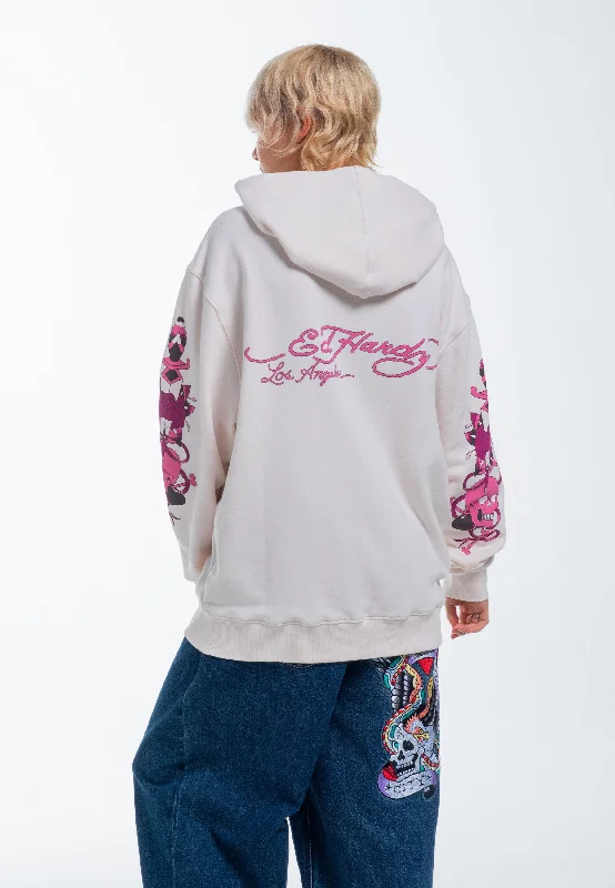 Comfortable Women's Hoodies for Lounge Wear -Womens Love Wrapped Zip Through Hoodie - Pink Comfortable Women's Hoodies for Lounge Wear -Womens Love Wrapped Zip Through Hoodie - Pink