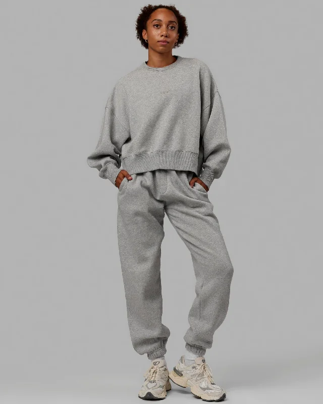Women's Zip Hoodies for Easy Layering -MVP Oversized Sweater - Light Grey Marl