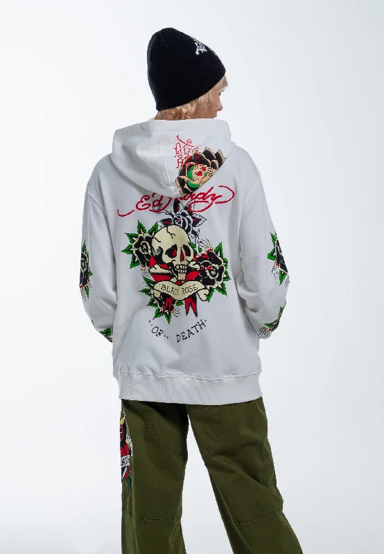 Women's Hoodies with Multi-Colored Designs -Womens Stay True Relaxed Zip Through Hoodie - White