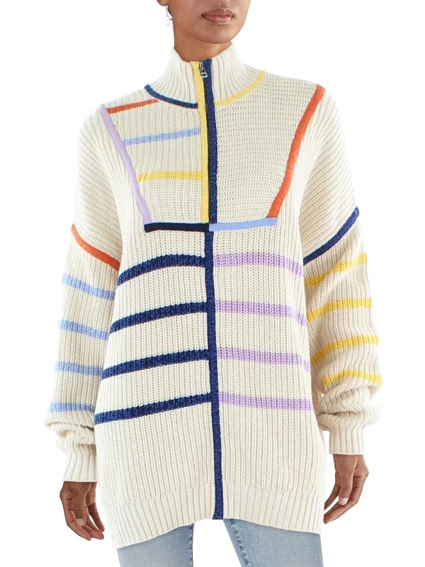 Women's Casual Wool Pullover Sweater with Hood-Womens Stripe Ribbed Pullover Sweater Women's Casual Wool Pullover Sweater with Hood-Womens Stripe Ribbed Pullover Sweater