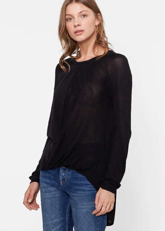 Lightweight Women's Sweater-Women's Wrap Hem Sweater