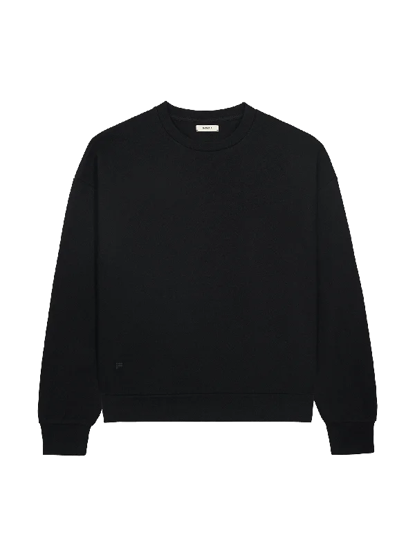 Women's Hoodies with Drawstring for Custom Fit -Womens Recycled Wool Jersey Oversized Sweater—black Women's Hoodies with Drawstring for Custom Fit -Womens Recycled Wool Jersey Oversized Sweater—black