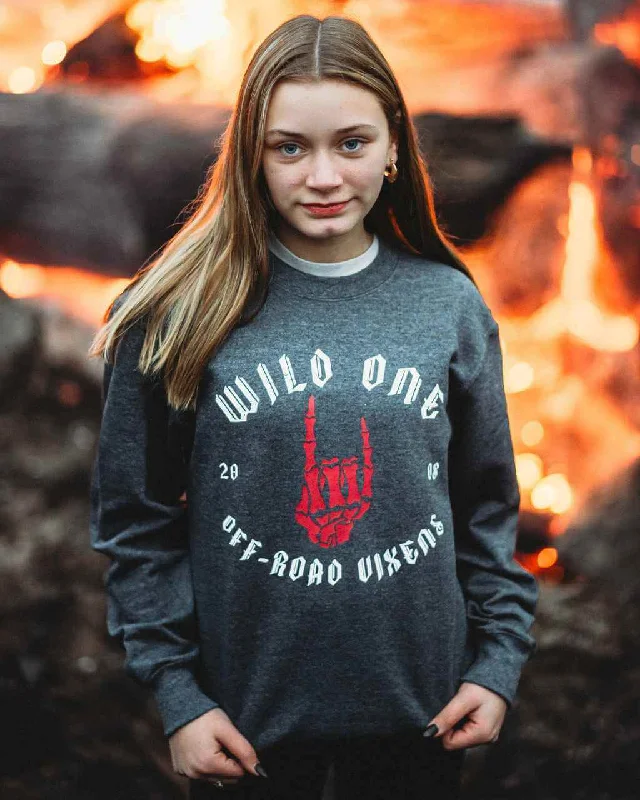 Women's Hoodies with Soft Inner Lining -Youth Wild One Crewneck