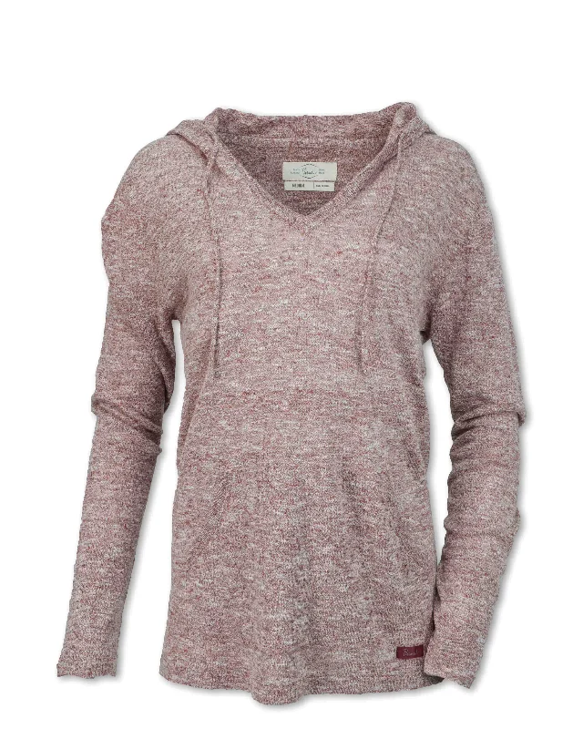 Women's Lightweight Wool Knit Pullovers Sweater for Fall-HEATHERED FLAX BLEND KNIT PULLOVER