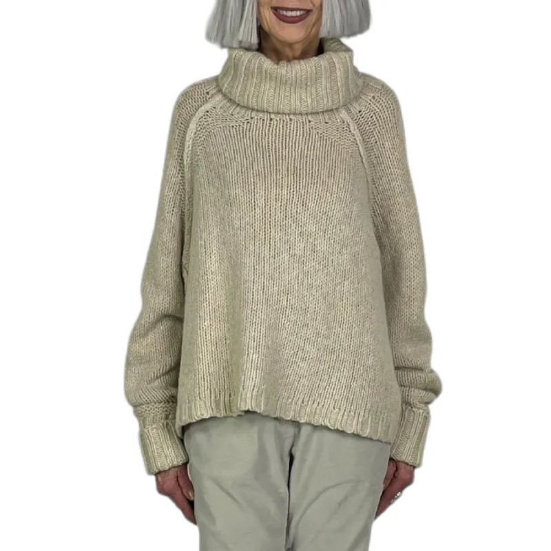 Women's Casual V-neck Pullovers Sweater-KNITTED CROPPED PULLOVER SWEATER