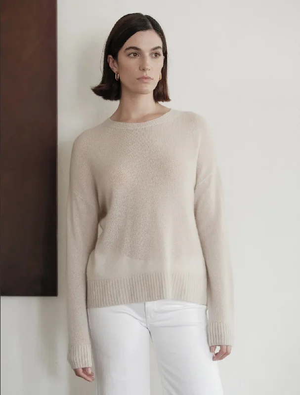 Women's Casual Wool Blend Pullover Sweater for Fall-24FHA0108 W.Cashmere Abby Crewneck Pullover