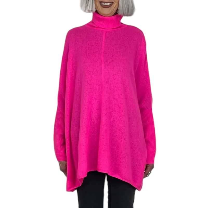 Women's Casual Knit Pullover Sweater for Day Out-JOJO CASHMERE PONCHO PULLOVER