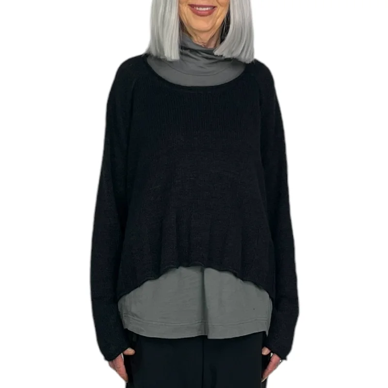 Women's Wool Pullovers Sweater for Office Wear-CROP PULLOVER SWEATER