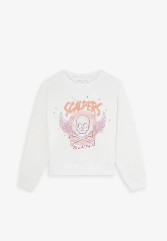 Women's Sweatshirts for Casual Afternoon Hangouts -SPRAY SKULL SWEATER