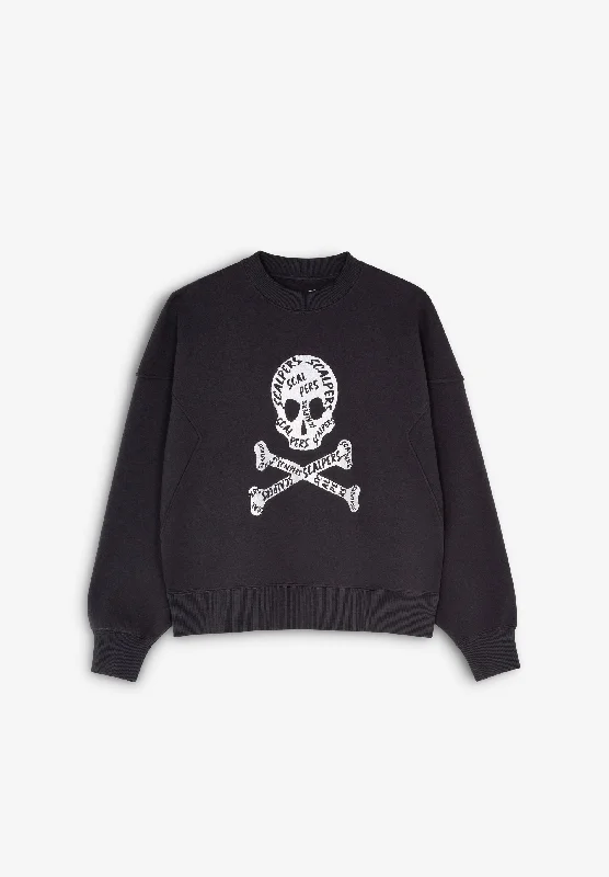 Women's Sweatshirts for Home or Gym Use -SIGN SKULL SWEATER