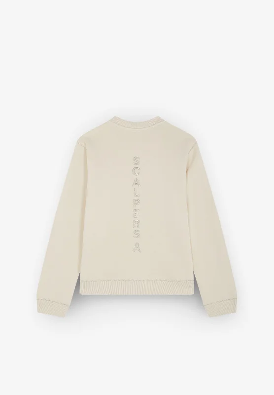Women's Sweatshirts with Cool and Sporty Vibe -VERTICAL LOGO SWEATER