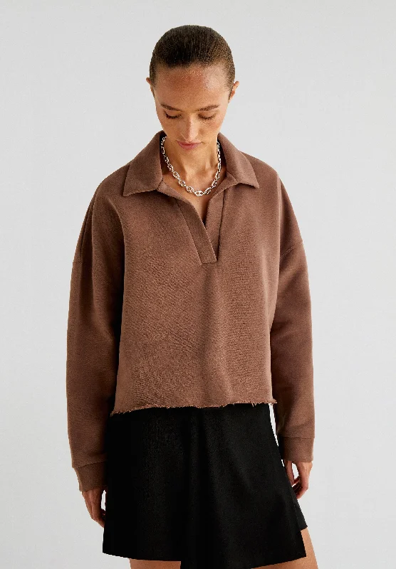 Women's Sweatshirts with Cool Design -POLO SWEATSHIRT