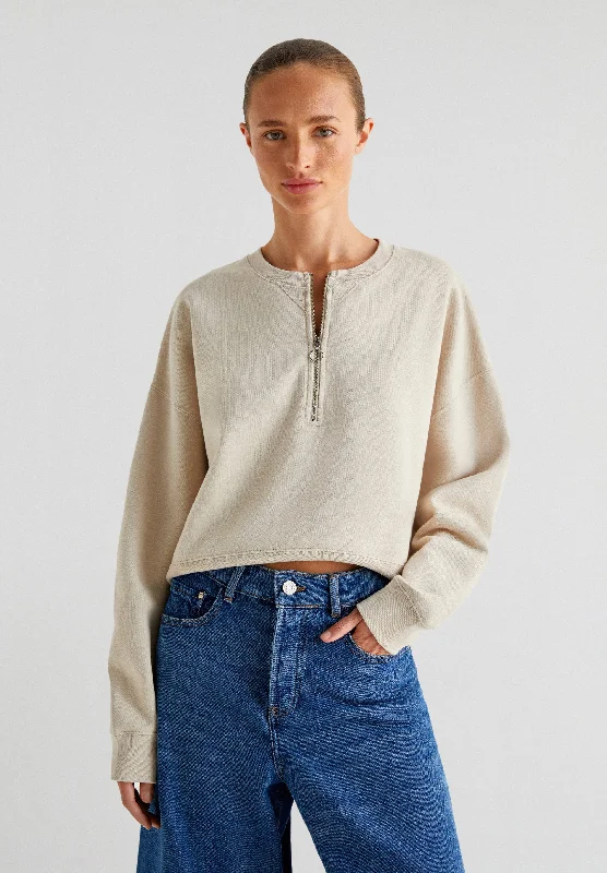 Women's Sweatshirts for Quick Layering -ZIPPER SWEATER