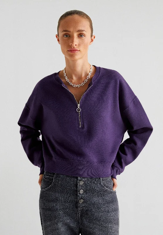 Women's Sweatshirts for Workout Layering -ZIPPER SWEATER