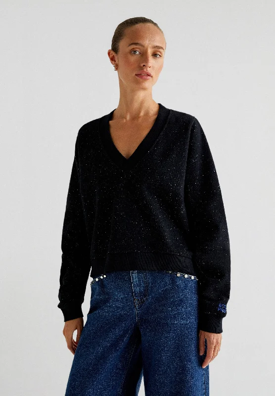 Women's Sweatshirts with Cotton Blend Fabric -SWEATSHIRT WITH LUREX DETAILS