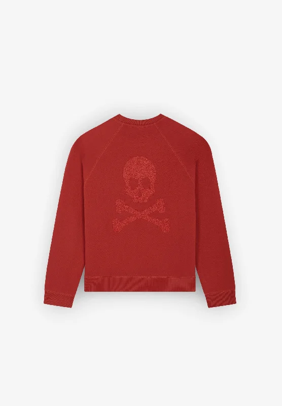 Women's Sweatshirts for Chilly Evening Walks -SWEATSHIRT WITH GLITTER SKULL ON THE BACK