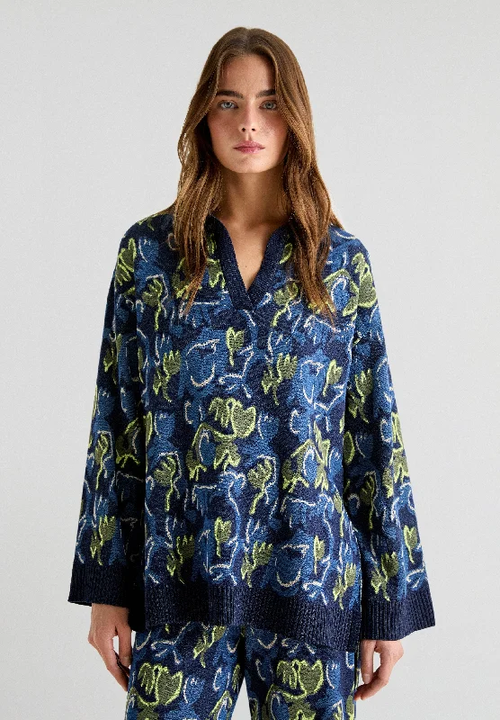 Women's Sweater Set for All Seasons -FLOWER KNIT SET JUMPER