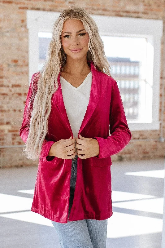 Women's Red Wool Blazers -SALE - Abbigale Casual Blazer | S-2XL