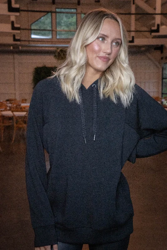 Women's Sweatshirts for Going Out -Airessentials Classic Hoodie, Very Black | SPANX
