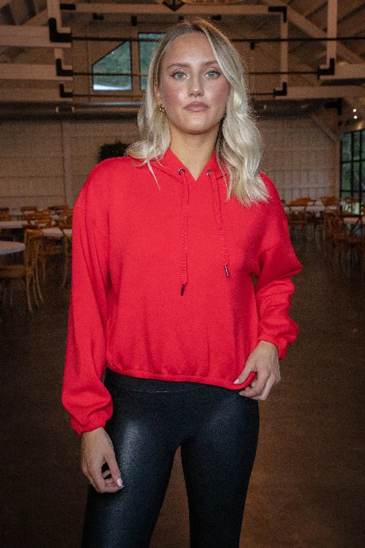 Women's Sweatshirts with Chic Colors -Airessentials Cropped Hoodie, Spanx Red | SPANX Women's Sweatshirts with Chic Colors -Airessentials Cropped Hoodie, Spanx Red | SPANX