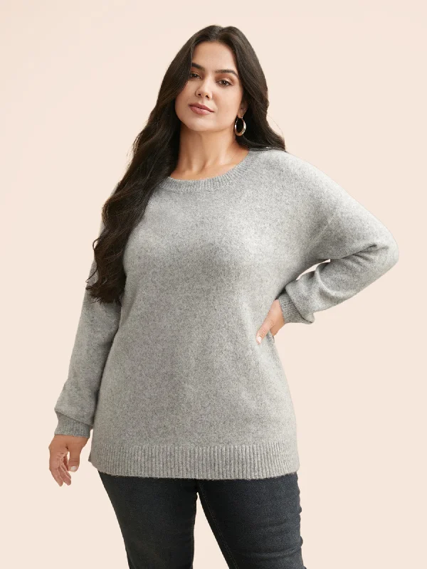 Women's Cozy Cashmere Pullovers Sweater for Winter-Airy Cozy Drop Shoulder Wool Pullover