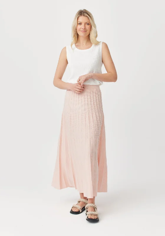 Knit Tops with Balloon Sleeves-Alice Pleated Skirt