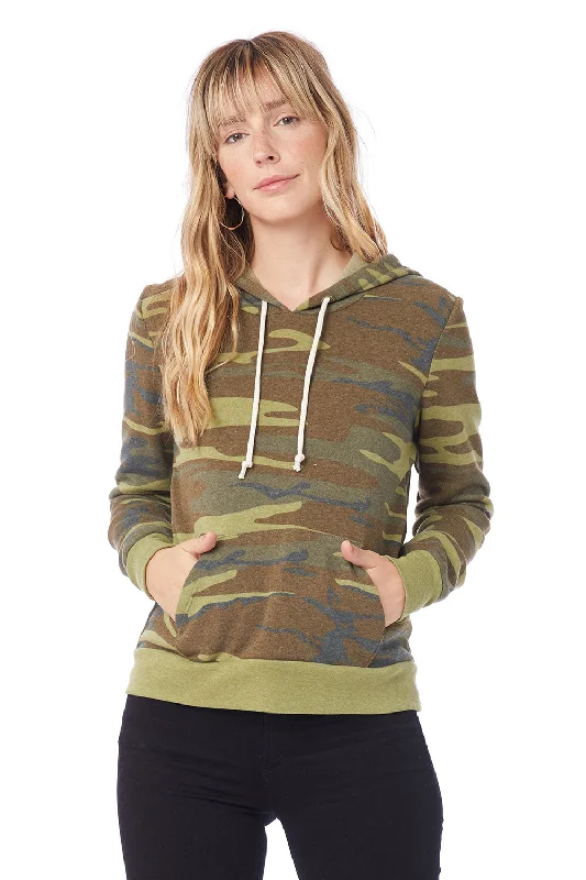Women's Sweatshirts for Post-Workout Comfort -Alternative Womens Athletics Eco Fleece Hooded Sweatshirt Hoodie - Camo