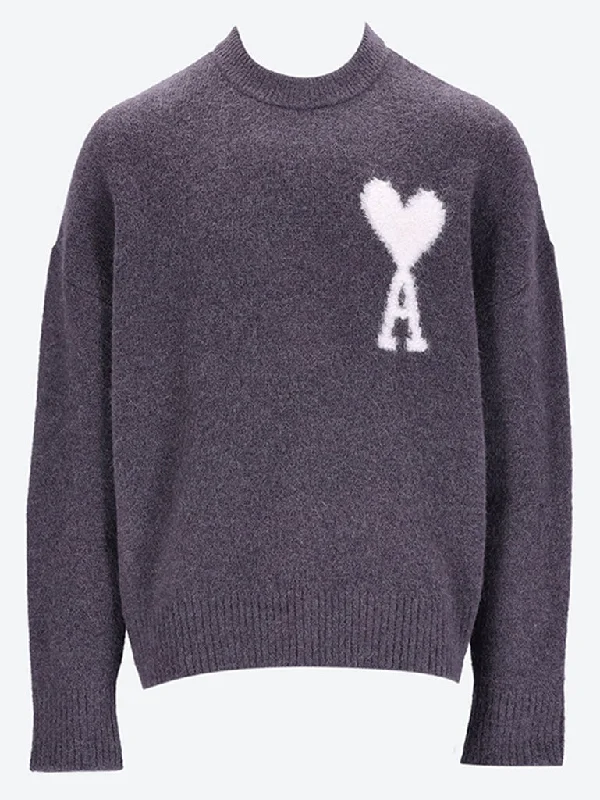 Knit Tops with Wide Sleeves-Ami de coeur creneck sweater