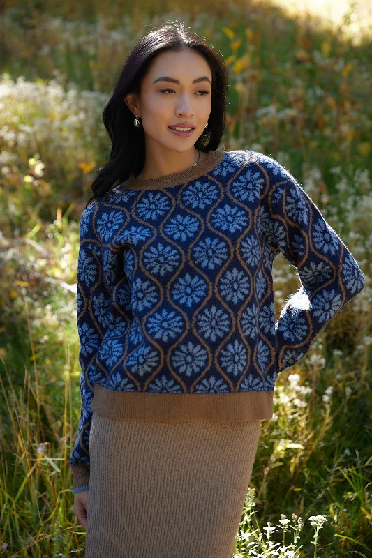 Women's Pullovers Sweater with Soft Viscose Knit-Anastasia Blue Pullover Sweater