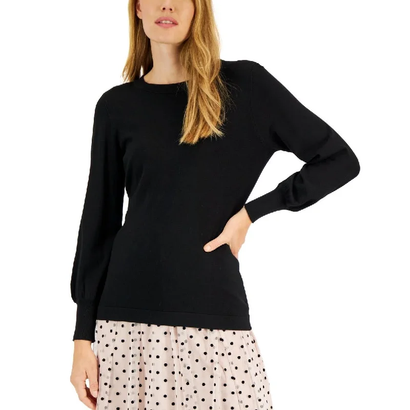 Women's Pullover with Textured Fabric -Anne Klein Womens Back Cut-Out Bishop Sleeves Pullover Top Women's Pullover with Textured Fabric -Anne Klein Womens Back Cut-Out Bishop Sleeves Pullover Top