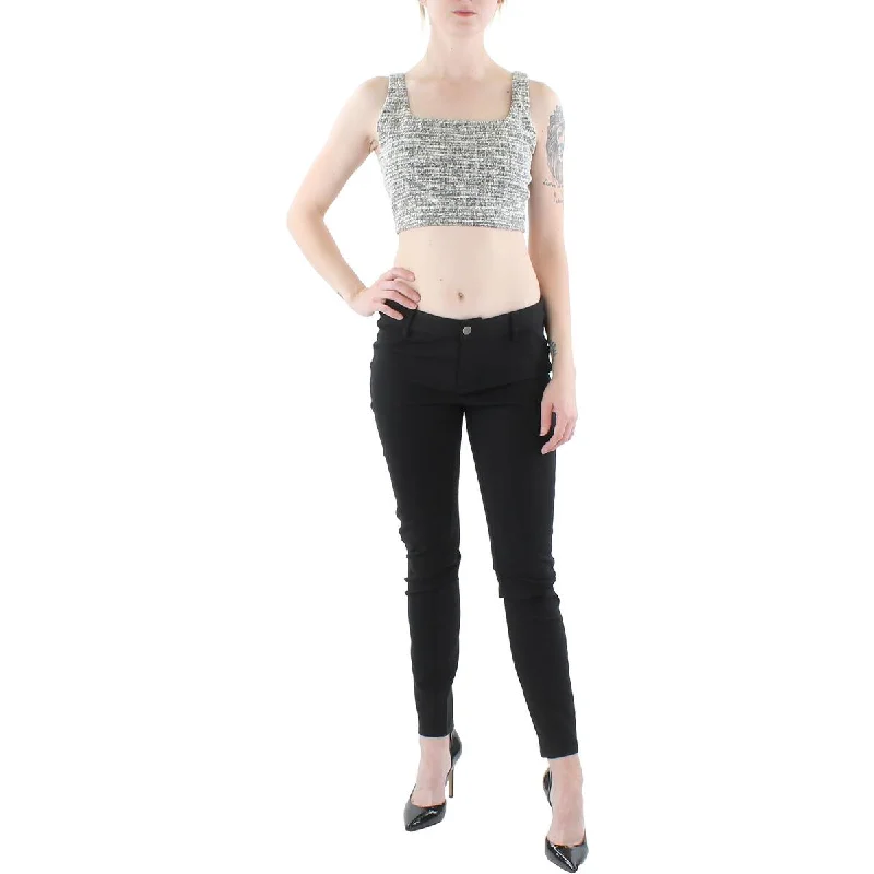 Women's Casual Camis with Embellished Straps -Aqua Womens Metallic Knit Tank Top