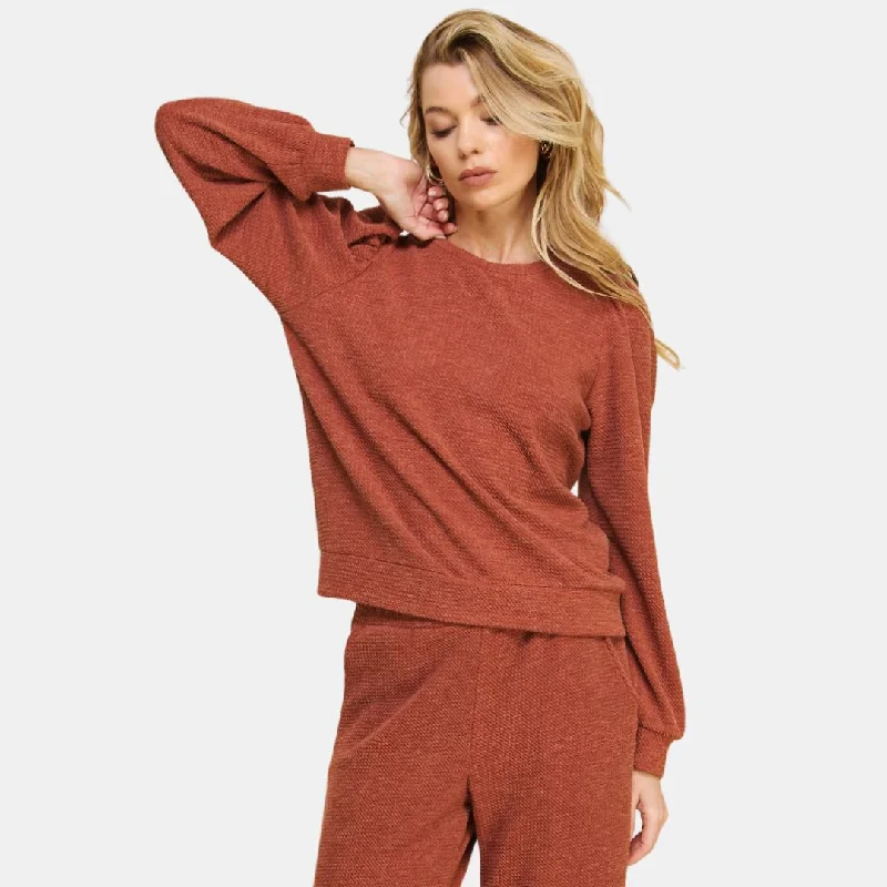 Casual V-neck Knit Tops-Ari Sweater (Brown)