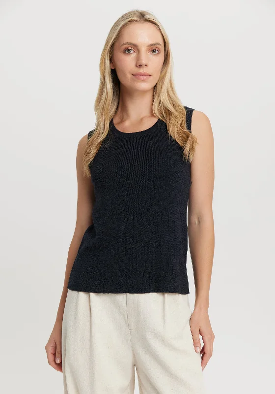 Knit Tops with Contrast Hems-Aria Singlet
