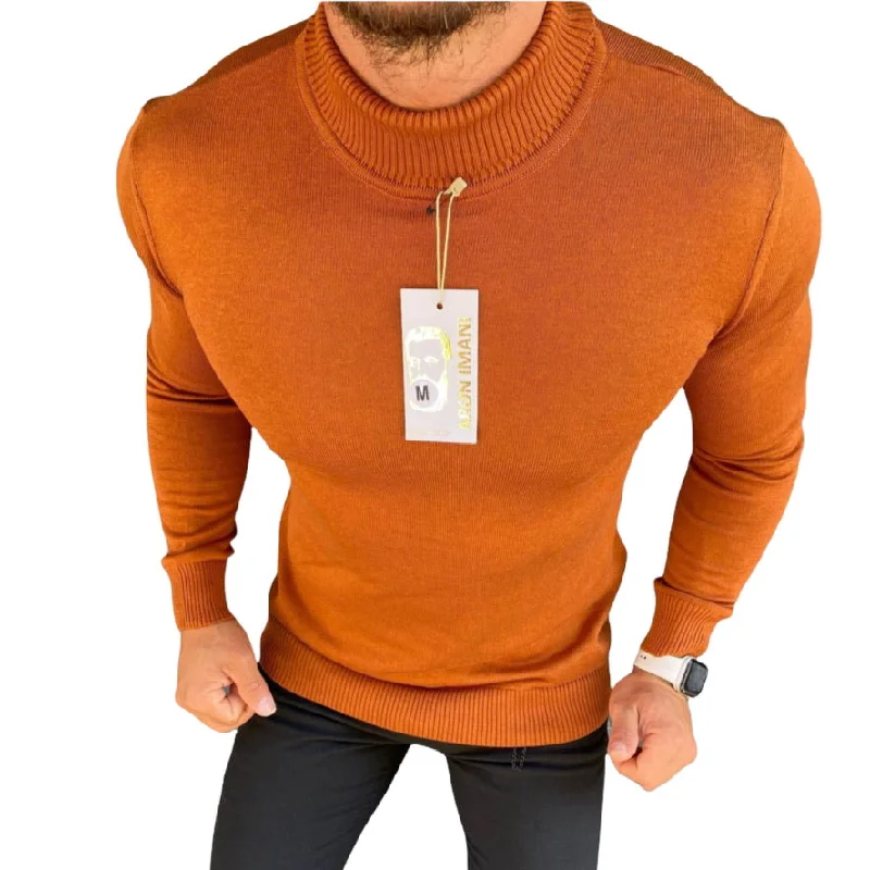 Women's Ribbed Knit Pullovers Sweater-ARON IMANI: TURTLENECK SWEATERS