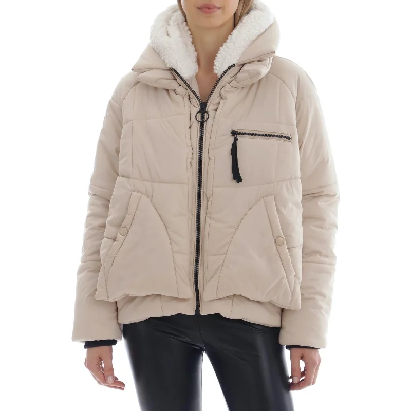 Women's Down Coat with Faux Fur Trim-Avec Les Filles Quilted Oversized Puffer Coat with Faux Fur Lined Hood Women's Down Coat with Faux Fur Trim-Avec Les Filles Quilted Oversized Puffer Coat with Faux Fur Lined Hood