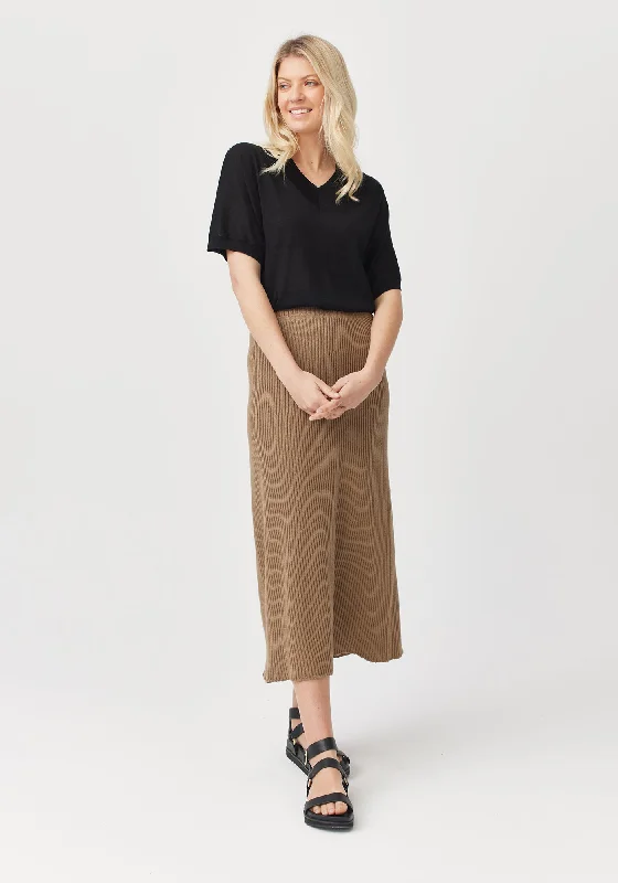 Knit Tops with Hoodie-Avi Knit Skirt
