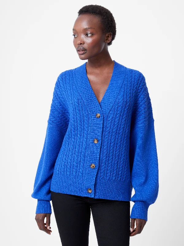 Knit Tops with Boat Neck-Babysoft Cable Knit Cardigan