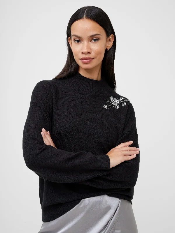 Knit Tops for Chilly Days-Babysoft Diamante Embroidered Jumper