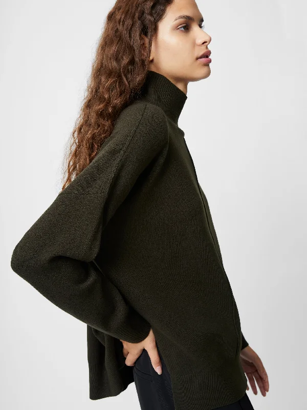 Women's Knit Sweater for Casual Days -Babysoft High Neck Seam Jumper