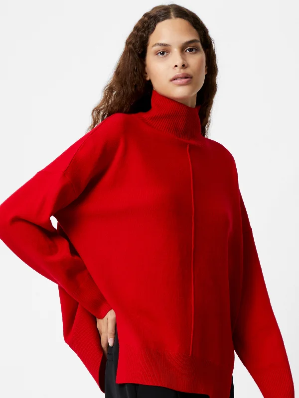 Chic Knit Sweater for Women -Babysoft High Neck Seam Jumper