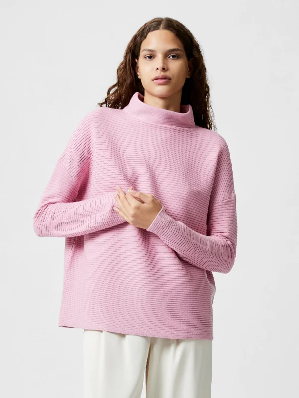 Elegant Women's Knit Sweater -Babysoft Rib Mock Neck Jumper