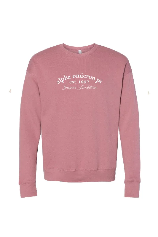 Women's Sweatshirts with Patterned Sleeves -Bella Mauve Crewneck